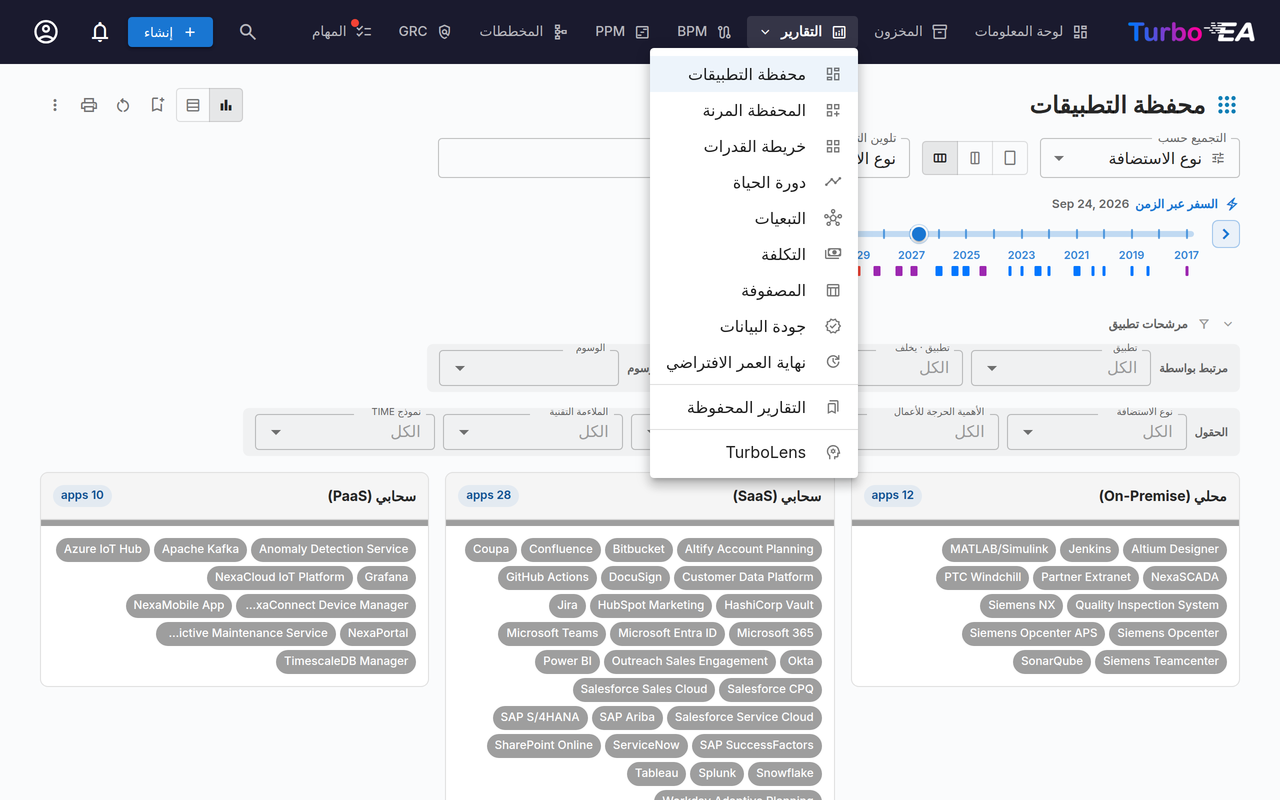 قائمة التقارير المتاحة