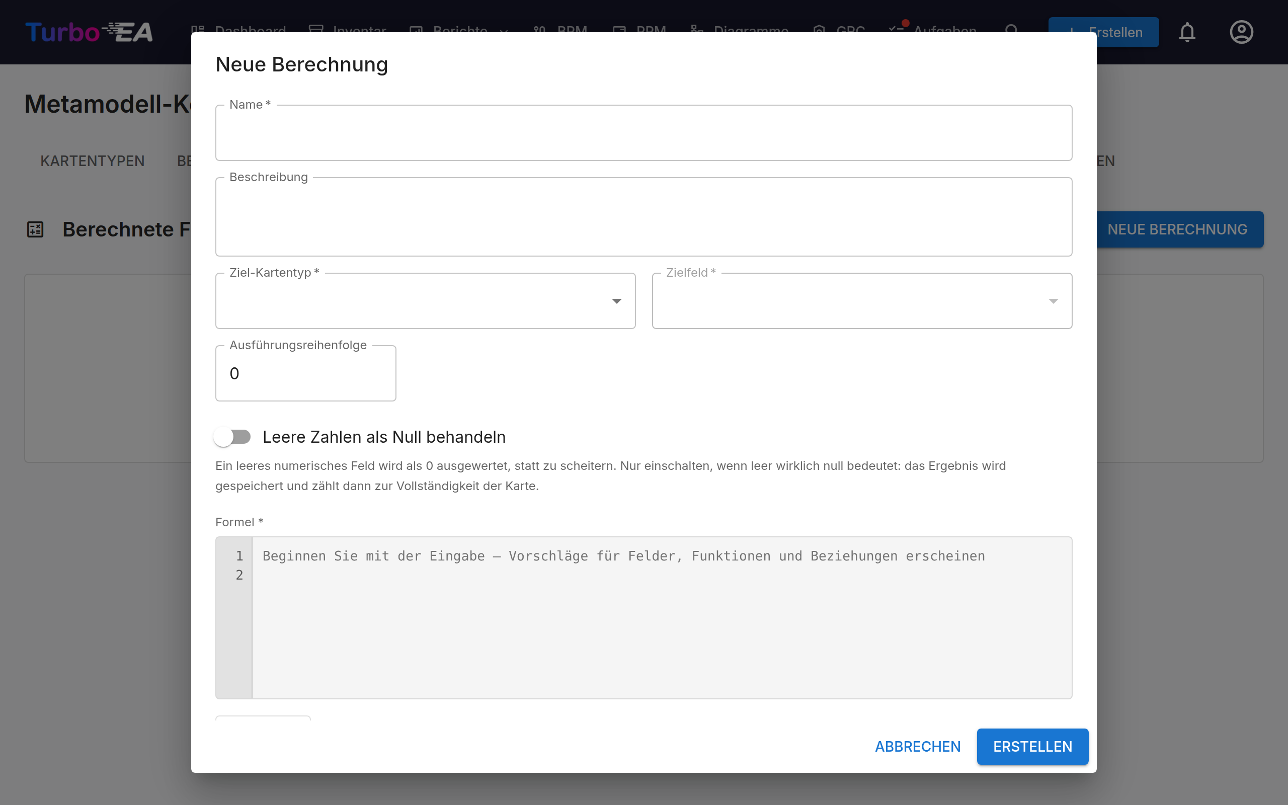 Der Berechnungseditor