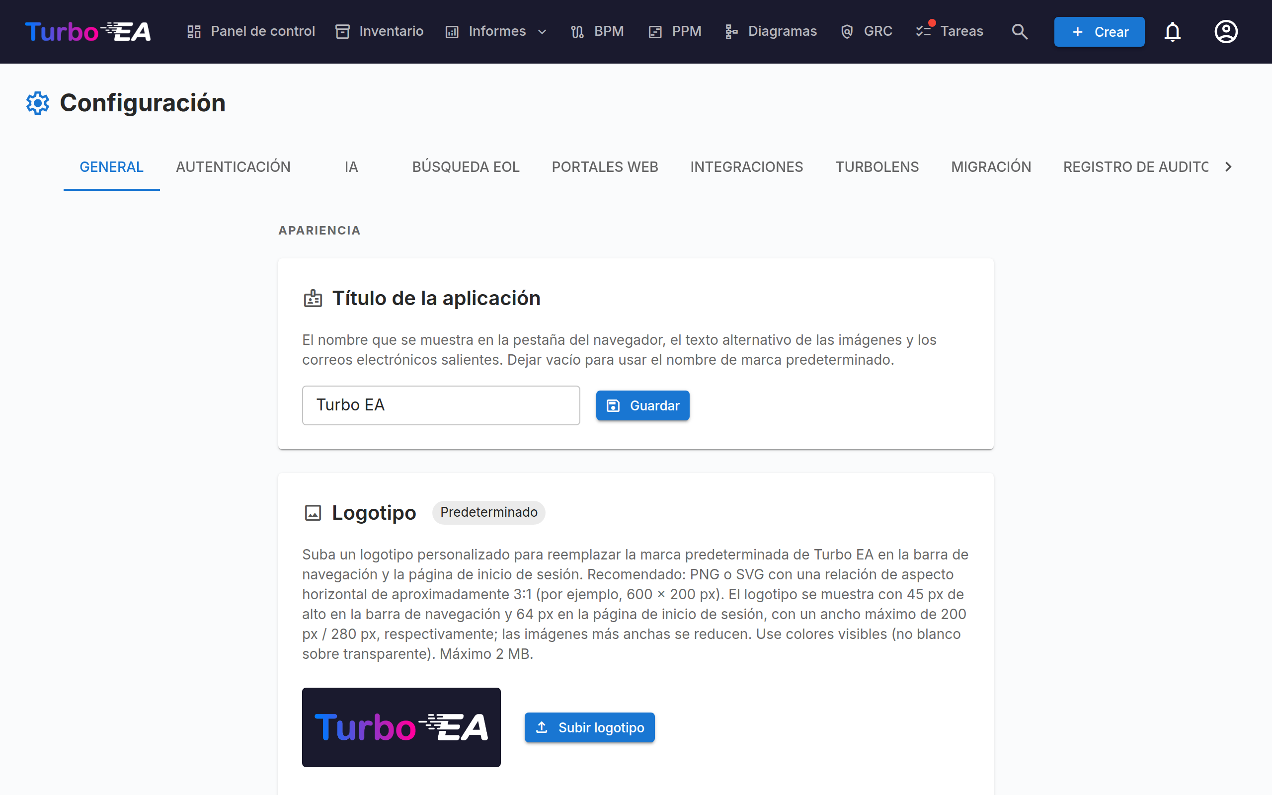 Configuración general